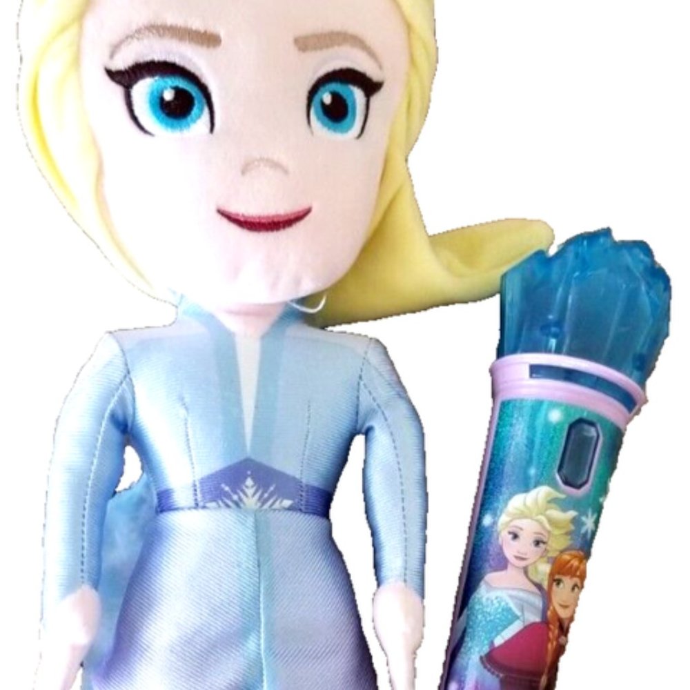 15" ELSA DOLL FROZEN II & SING-ALONG MICROPHONE- Only used a few times- EX COND